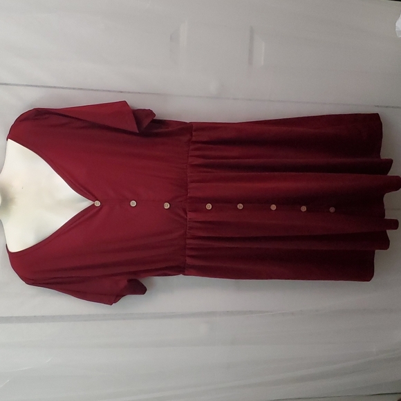 Shein Plus V Neck Button Front Dress - Picture 3 of 7